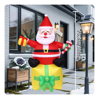 Santa Decoration with Candy Cane Lighted Inflatable Santa with Candy Cane Christmas Inflatable Built-Information Families, Yard,