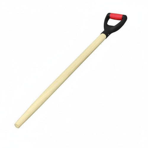 D-Shaped Grip Spade Handle Long-Lasting Wooden Shaft Polished Finish