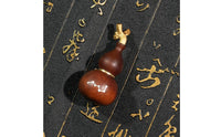 Screw Top Lid Jujube Wood Gourd Container Storage Locket Personal Accessory for Keychain