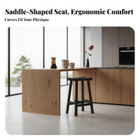 Backless Saddle Stool Minimalist Design Bar Chair Sturdy Construction for Guests