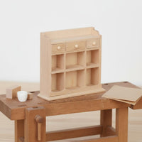 1:12 Scale Dollhouse Cabinet Realistic Detail 1:12 Scale Wall Cabinet Modern Design Unpainted Wooden Display Shelf for Crafters, Hobbyists