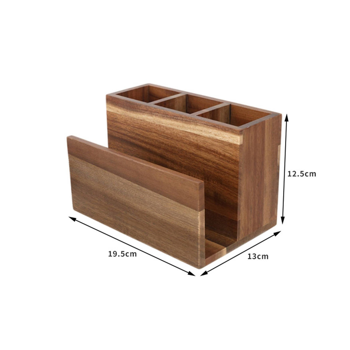 Wooden Utensil and Napkin Holder Space Saving Wood Flatware Organizer for Buffet