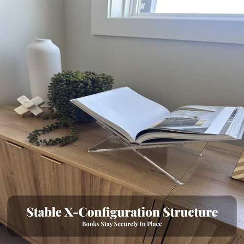 Acrylic Book Stand Hands read Book Holder Display Easel Modern Minimalist Design Cookbook Recipe Stand Rack for Students, Cooks, Kitchen
