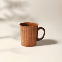 Wooden Cup with Handle Wooden Mug with Handle Wood-Grain for Kitchen, Tabletop