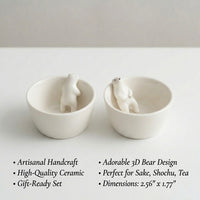 Bear Sake Cup Set Ceramic European Style