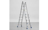Folding Aluminum Ladder with Safety Lock Stable A-Shaped Ladder Heavy Duty Versatile for Homeowners, Handymen, Painters, Home Repairs, Construction Sites, Garage