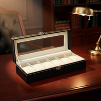 PU Leather Watch Box Soft Soft Lining Watch Storage Box Metal Clasp for Men