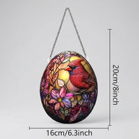 Easter Window Hanging Light Catching Stained Glass Effect Egg Easy to Hang Cross Egg Ornament for Holiday Decorators, Homeowners, Panes, Porch, Door