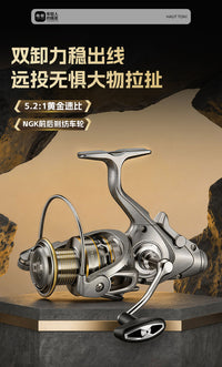 皓顿NGK后卸力纺车轮 双刹车远投轮 欧式库钓鲤鱼轮3000-7000型号