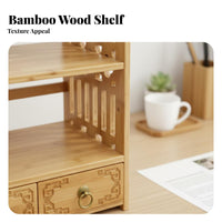 Multi-Tier organizer with Drawer Space-Saving Desk Shelf Multifunctional for Vanity