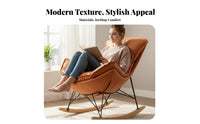 Upholstered Rocking Chair Comfortable Padding Upholstered Rocking Armchair snug Easy Assembly for Seniors, Bedroom, Office