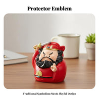 Cute Design Chinese Mythology Figure Polished Finish Resin Character Figurine for Office Workers, Desktop, Car Dashboard