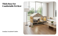 Multi-Room Design Dog House Crate with Toilet Easy to Clean Small Dog Kennel with Potty Area Windproof Pet Housing for Young Dogs