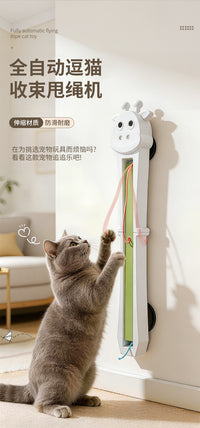 跨境新品全自动逗猫甩绳机门装式自动收缩运动飞绳猫玩具宠物玩具