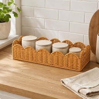 Rectangular Woven Basket Decorative Storage Basket Breathable