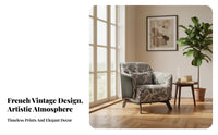 3 Pieces Cane Rear Armchair Set with Table French Vintage Indoor Furnishing Mid-Centuryperiod Modern Woven Rearrest