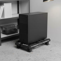 Mobile CPU stand rack with Wheels Raised Edges Rolling System Unit Stand Heavy Duty Adjustable Computer Case Holder for Office