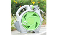 Tangle-Tangle-Resistant Hand-Carry Water Hose Reel 7 Spray Patterns Portable Hose Reel Set Gardening Tool for Patio