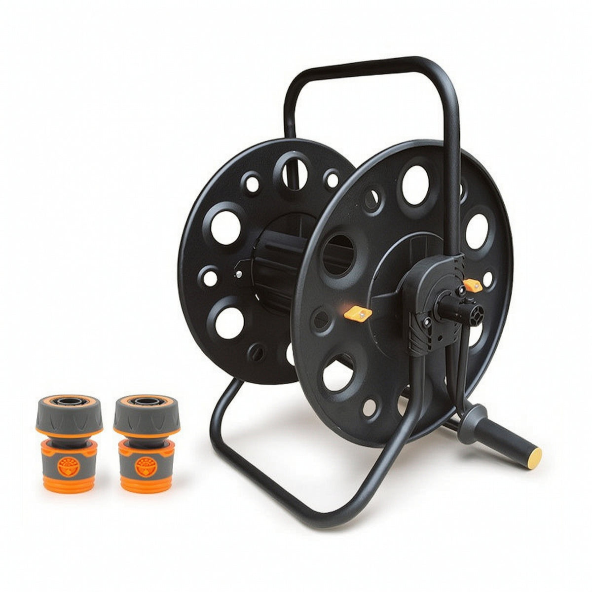 Hose Reel Cart Hand-Crank Hose Reel with Wheels Heavy-Duty for Garage