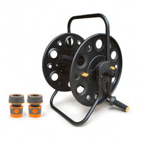 Hose Reel Cart Hand-Crank Hose Reel with Wheels Heavy-Duty for Garage