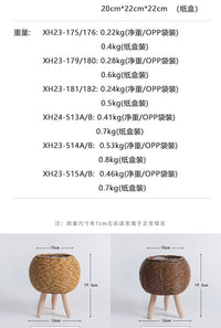 室内仿藤编花架三角支架花盆桌面创意多肉收纳容器办公室草编盆
