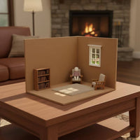 Dollhouse Room Backdrop Board Simple to Assemble Studio Background Doll Theme Party Banner for Hobbyists, Photography Setups