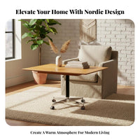 Adjustable C-Shaped Table Nordic Design C-Shaped Couch Table Mobile with casters Foldable surface for Students, Seniors, Bedroom