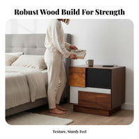 Nightstand with Drawers and Shelf Nordic Aesthetic for Hotel, Homeowners, Adults