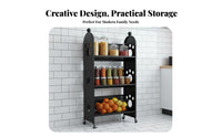 3-Tier Rolling Mobile Storage Single-Piece Mobile Design Wheeled Shelf Large