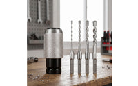 Knurled Drill Adapter with Bits Hex Shank Electric Hammer Converter Metal Power Hammer Adapter Head Compatible for Contractors, Diyers, Handymen, Construction, Workshop, Masonry