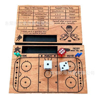 Portable Hockey Dice Game Wooden Tabletop Game for Travel and Parties