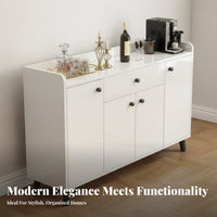 Coffee Bar Cabinet with Dining Room Buffet Household Furniture Kitchen Storage Console and Enclosed Compartments Featuring Sleek Modern Design Suitable for Entryway Living Room Home Organization