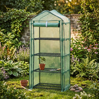 Small Greenhouse for Small Gardens and Tomatoes, Portable Green House with Stainless Steel Frame, Mini Outdoor Greenhouse, Three-Piece Set