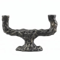 Sculptural Candle Holder Black Textured Home Decor Modern Minimalist Design