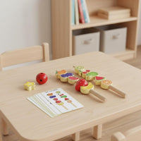 Bead Sequencing Toy Multifunctional Lacing Toy with Cards Matching Beads with Sticks for Classrooms, Homeschool