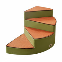 Curved Pet Step Removable and Washable Cover Curved Foam Pet Step Tool Setup Non-Slip Dog Stairs for Bedside, Sofa Side