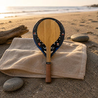 Beach Tennis Racket Lightweight Wooden Paddle Racket Polished Finish