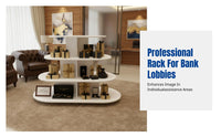 Bank Display Stand, Multi-Tier Island Promotion Table, Gift Display Rack, Easy Assembly, For Shopping Mall