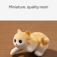 Resin mini cat figurines for fish bowl or desktop decoration
