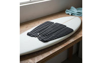 3 Pieces Surfboard Traction Pad Textured SUP Traction Pad EVA Foam Decking Sheet Cutout Center Water Sports Accessory Black