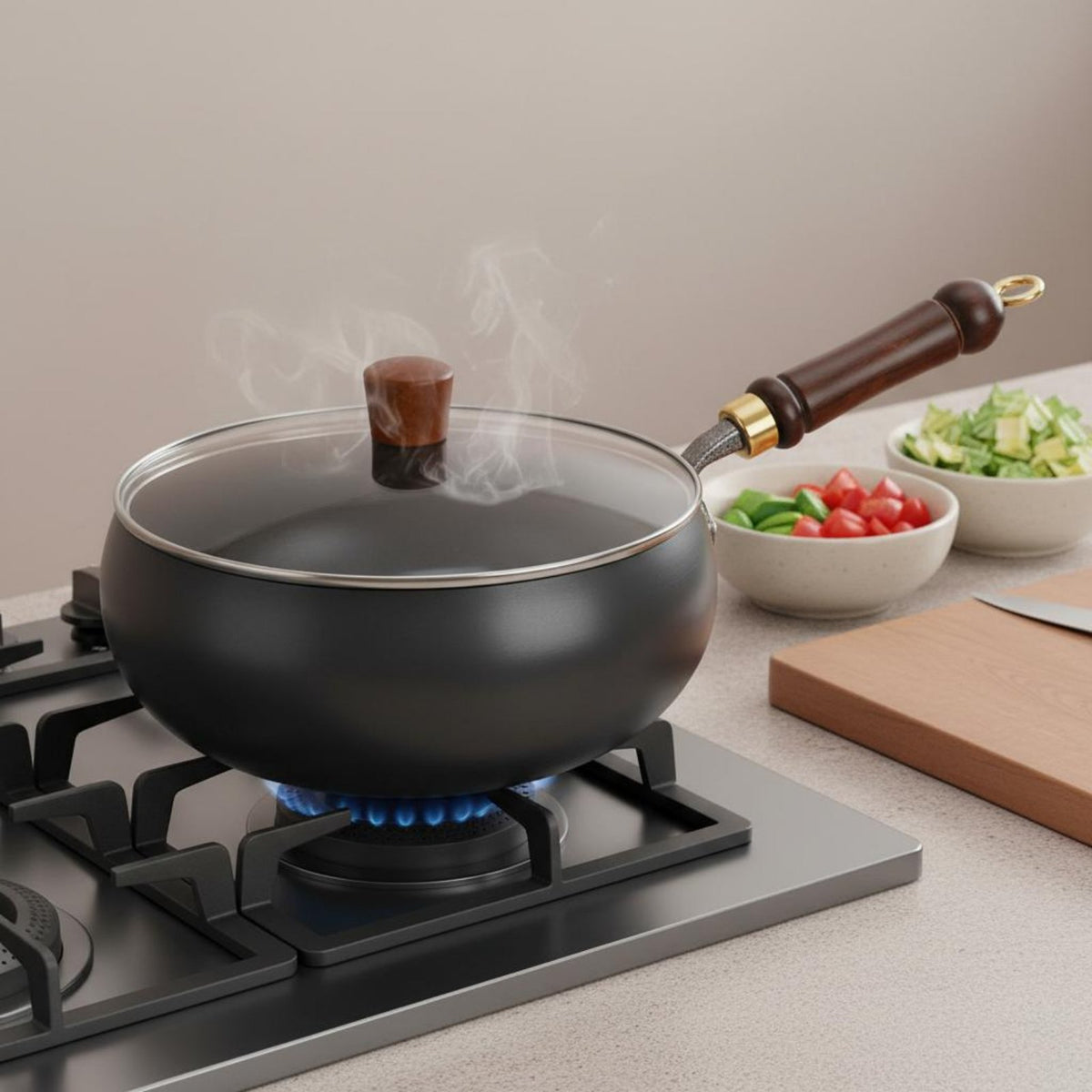 Handmade Iron Wok Space-Saving Size Small Iron Wok Small Stir-Fry Pan Fast Heating Single Serving Cooking Pot Multi-Functional