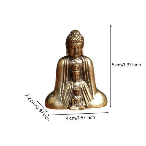 Sakyamuni Buddha Figurine Tabletop Display Brass Buddha Statue for Home, Office
