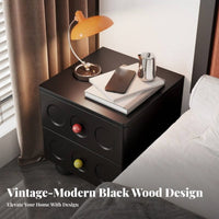 3-Drawer Nightstand adaptable Retro 3-Drawer End Table Easy Assembly for Bedroom