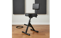 Folding Guitar Chair with Backrest Built-in Footrest Adjustable Guitar Player Seat Sturdy Construction Musical Instrument Accessory for Guitarists