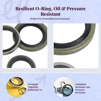 JB982 O-Ring Assortment Kit, Metal Bonded Gasket Washer, Nitrile Rubber, Suitable for Hydraulic Oil tubes, Leak leak-stopping, resilient, Easy to Install