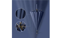 Long Handle Umbrella with 16 Ribs One-Handed Automatic Open Umbrella Windproof Heavy Duty for Commuters, Professionals, Commuting, Business Travel