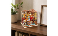 Mystical Book Store Model Wooden Pieces DIY Miniature Bookshop Mini Bookstore Model for Craft Enthusiasts
