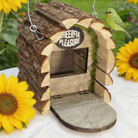 Outdoor Birdhouse Hanging Garden Ornament Handmade Wooden Birdhouse Garden Wild Bird Feeder House