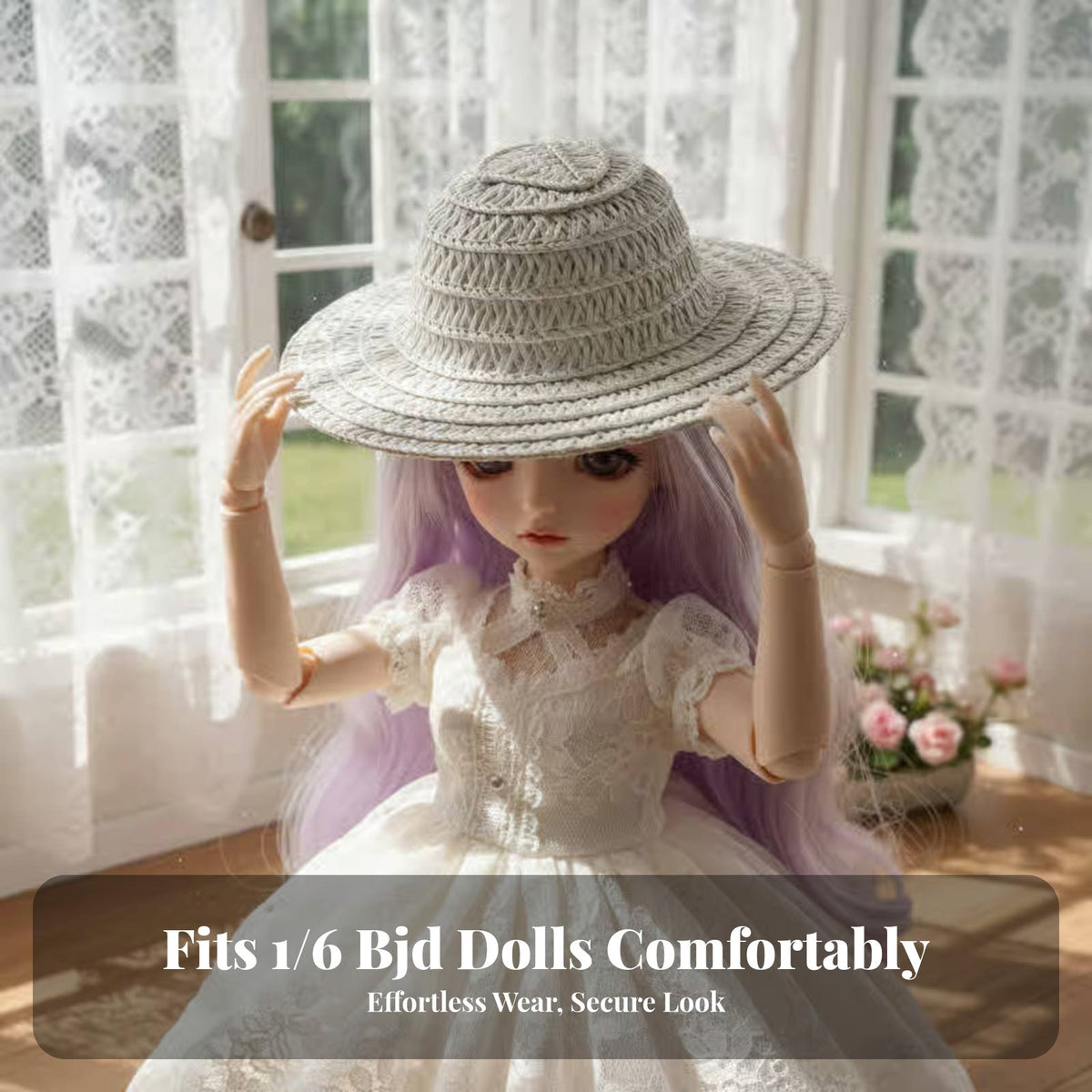 1/6 Scale Doll Hat Doll Boater Hat DIY Decoration for Crafters, Craft Projects, Summer Scenes