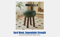 Deep Green Swivel Leisure Chair, Hardwood Frame, Modern Minimalist Single Sofa, Round Backrest Stool for Small Apartment